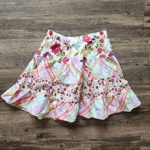 Crazy 8 3t Floral And Plaid Tiered Skirt